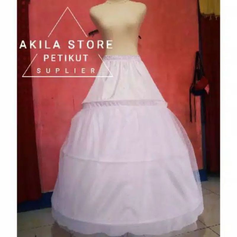 PLAT GRADE A Petticoat kawat gaun RING 3 Gaun Pengantin Pesta Wisuda Ujian Praktek KAWAT GAUNPetticoat/petikut pengembang gaun Ring 3 MURAH Diameter 95cm Pengembang Gaun Ring 3 MURAH Diameter 95cm Petticoat Ring 3 Murah Meriah Kualitas Baik Rok Pengembang