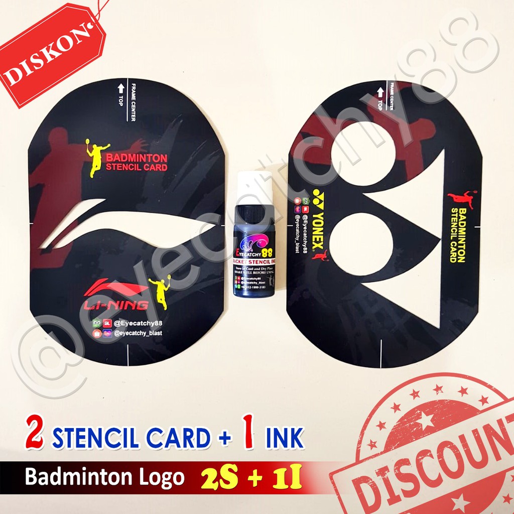 Cetakan Raket Badminton/ Badminton Stencil card/ badminton logo/ bulutangkis