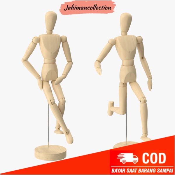

✨ BISA COD ✨ Manekin Kayu V-TEC / Wooden Mannequin VTEC 30 cm model gambar pose - Male (Pria)