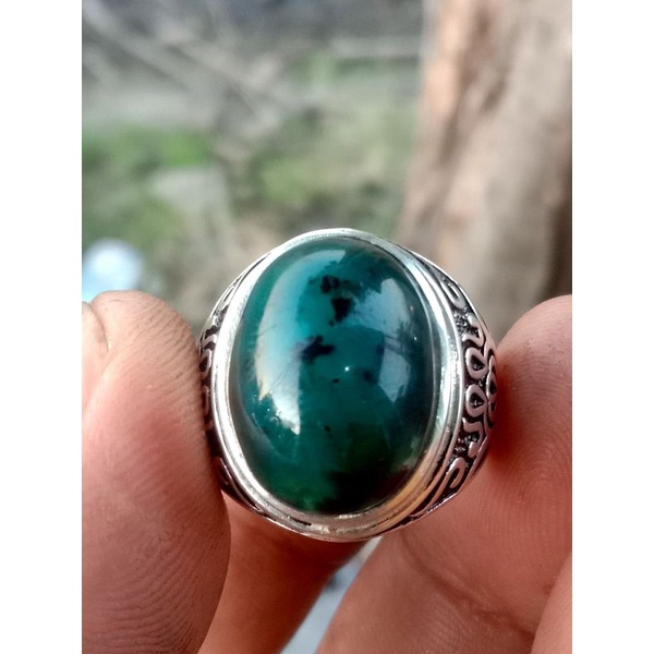Natural batu bacan Doko ring perak 925 jaminan batu asli