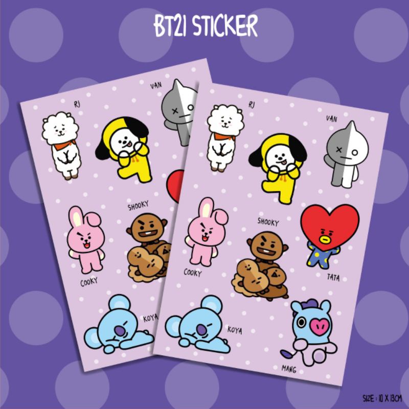 STICKER BT21 GRUP/STICKER HP BT21/STICKER SEBRAGUNA