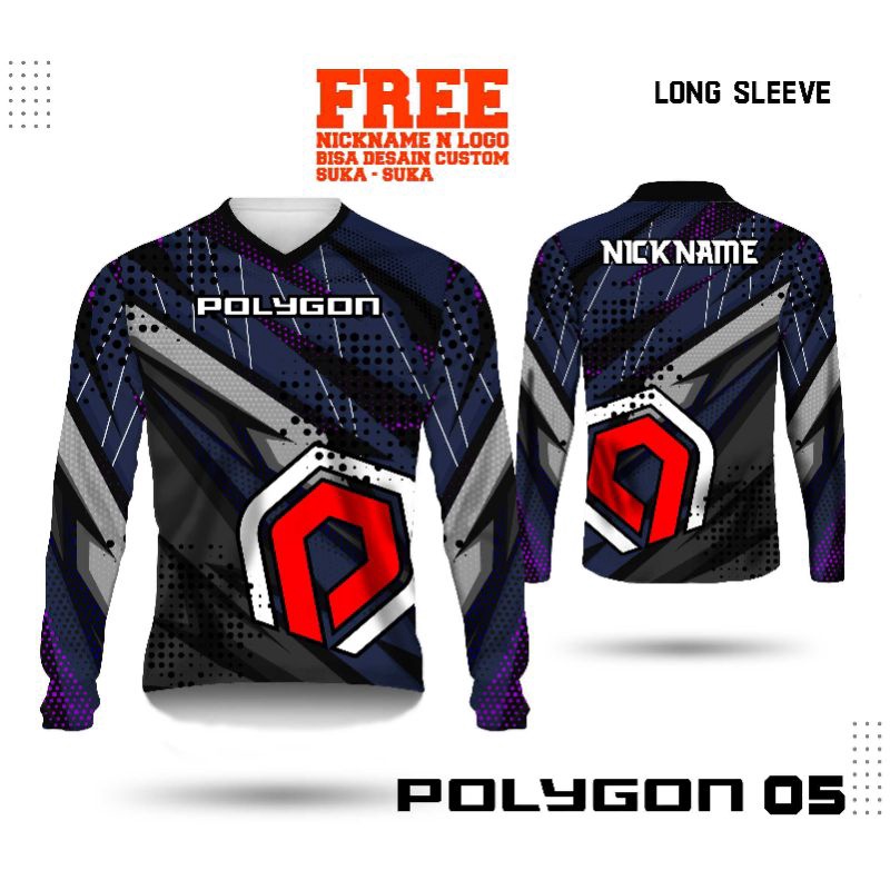 Jersey sepeda Polygon, jersey Polygon free nama dan logo