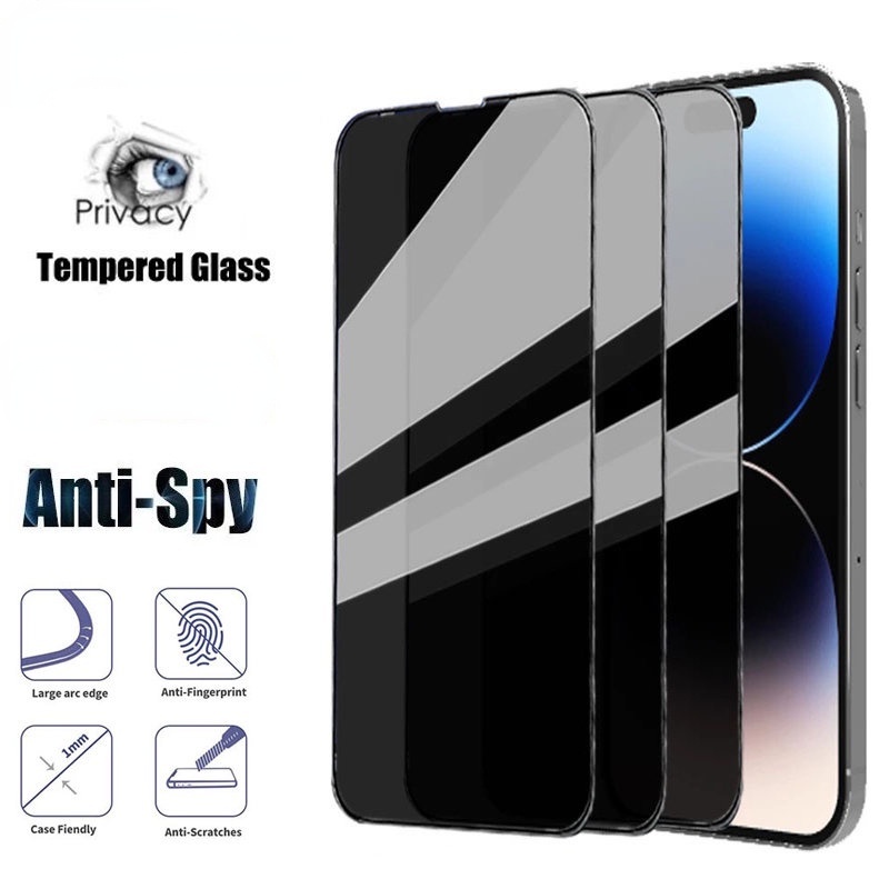 Film Tempered Glass Pelindung Privasi Anti Intip Untuk IPhone 14 / 14 Plus / 14 Pro Max