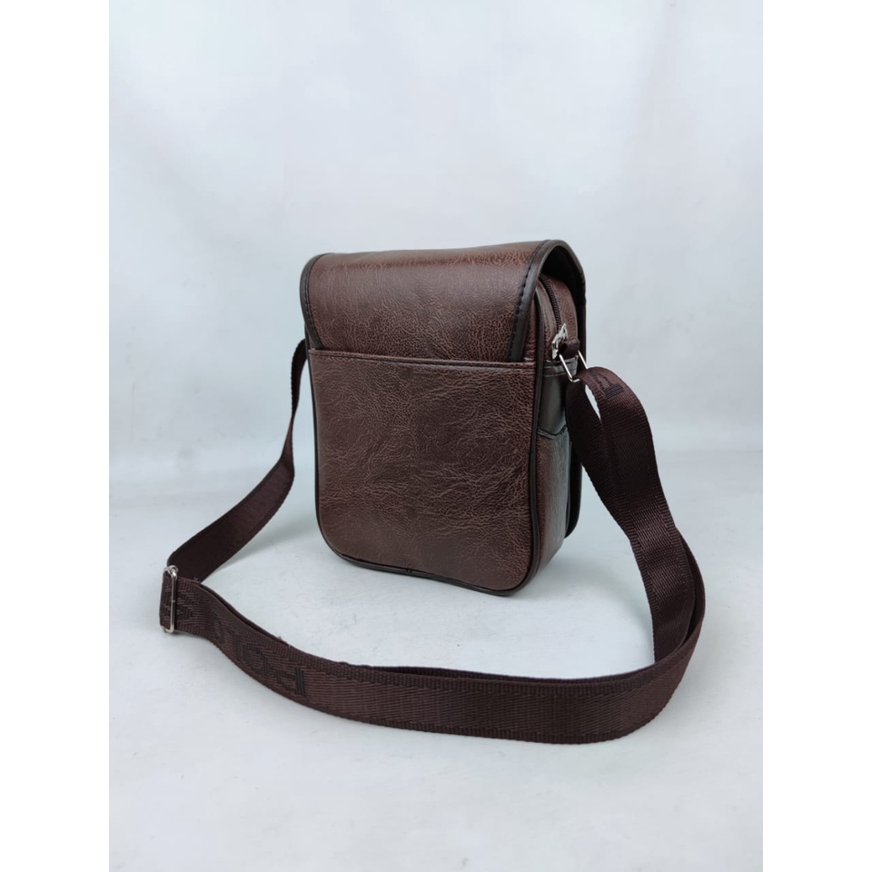 Tas Selempang Pria Kulit PU Leather Original Polo Amstar  8 Inchi Tas Pria Tas Polo Tas Selempang Terbaru Tas Selempang Waterproof