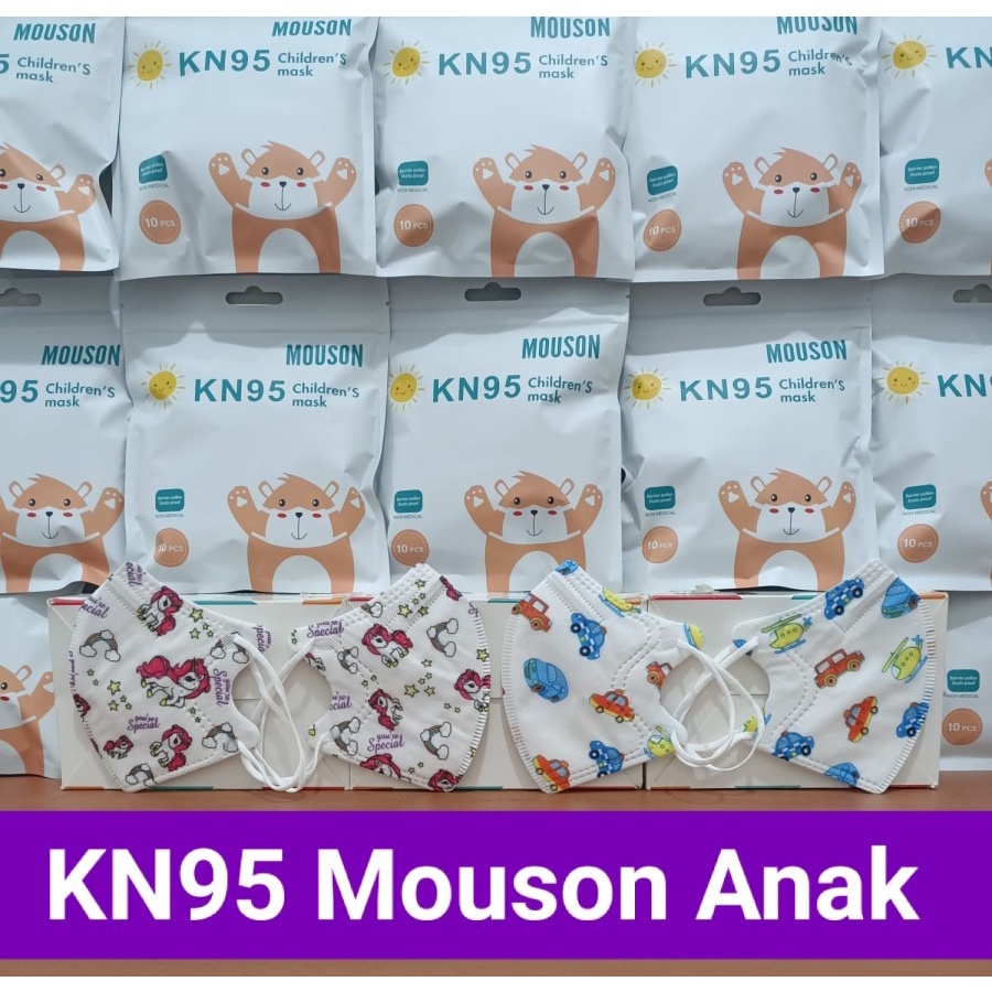 Masker Anak KID KN95 Mouson 5D 5 Ply. Masker KN 95 Anak KID Mouson 5D