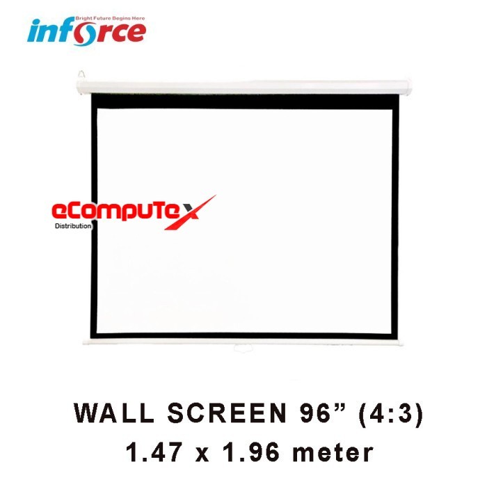 LAYAR PROYEKTOR INFORCE 96” GANTUNG WALL SCREEN PROJECTOR 96 INCH 4:3