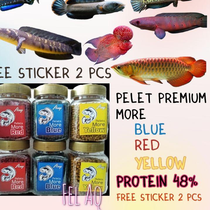 ♥MURAH LEBAY♥ Pellet More Blue Red Yellow Special Channa Predator Pelet Premium Pakan Ikan Louhan Ar