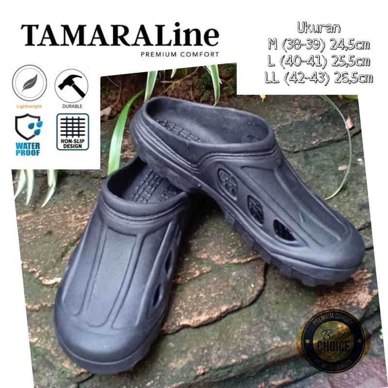 Sepatu Sandal Selop Slide Slip on Karet Pria Dewasa / Remaja - TAMARALINE 177 / Bahan Premium Lentur Empuk Ringan Kuat Anti Slip Anti Air / Model Sporty Santai Rumah Kerja Outdoor Kamar Mandi  Murah Original