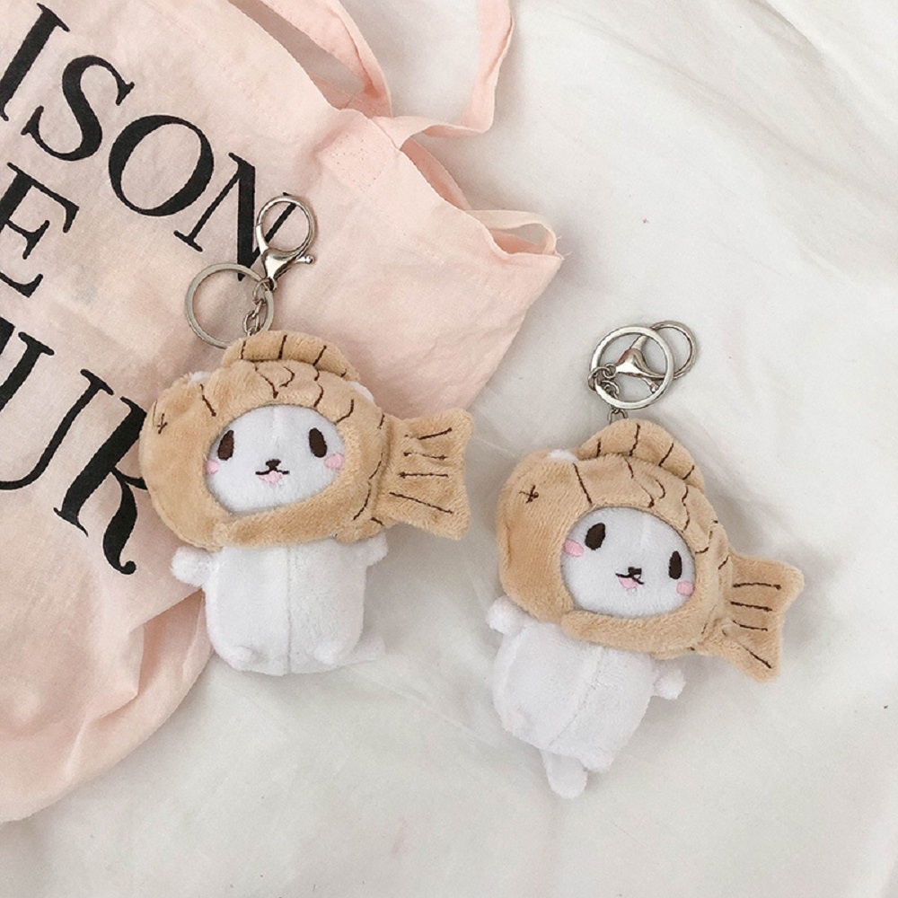 MXBEAUTY Fashion Jewelry Cat Plush Keychain Door Keyring Bag Pendant Cat Snapper Keyrings Women Cute Doll Pendant Bag Korean Girls Key Chains