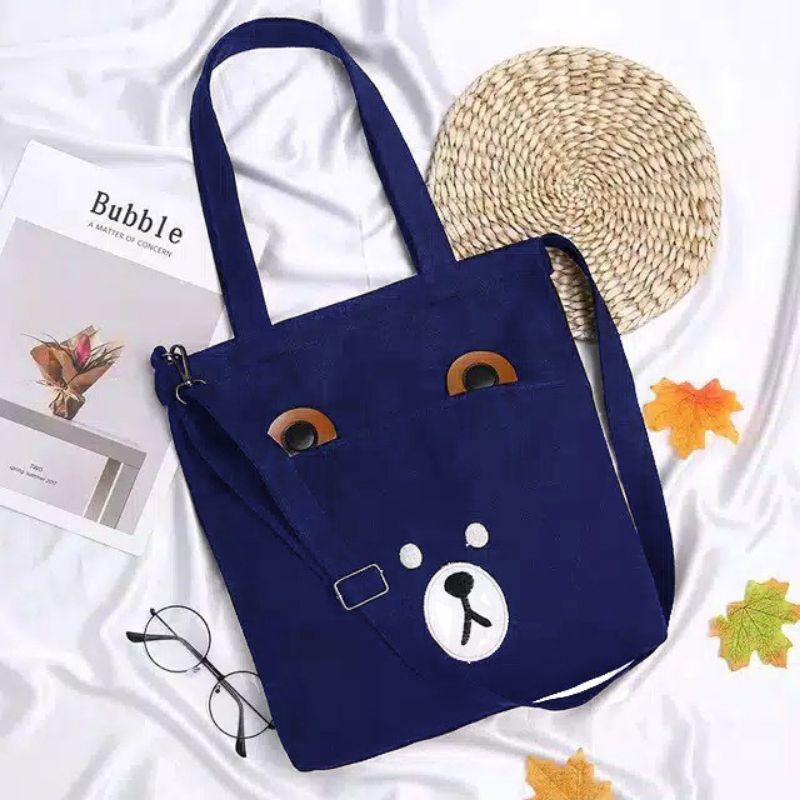 Totebag Bear Murah Totebag lucu Tas Samping Wanita Cantik Kekinian Tas Tote