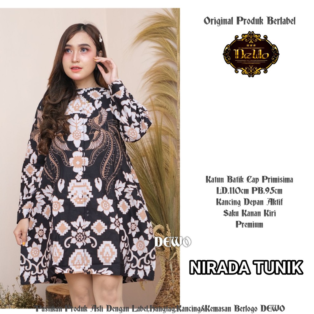 Tunik Wanita Kerja Jumbo /Batik Wanita Kerja modern / Seragam Batik Solo Batik kerja