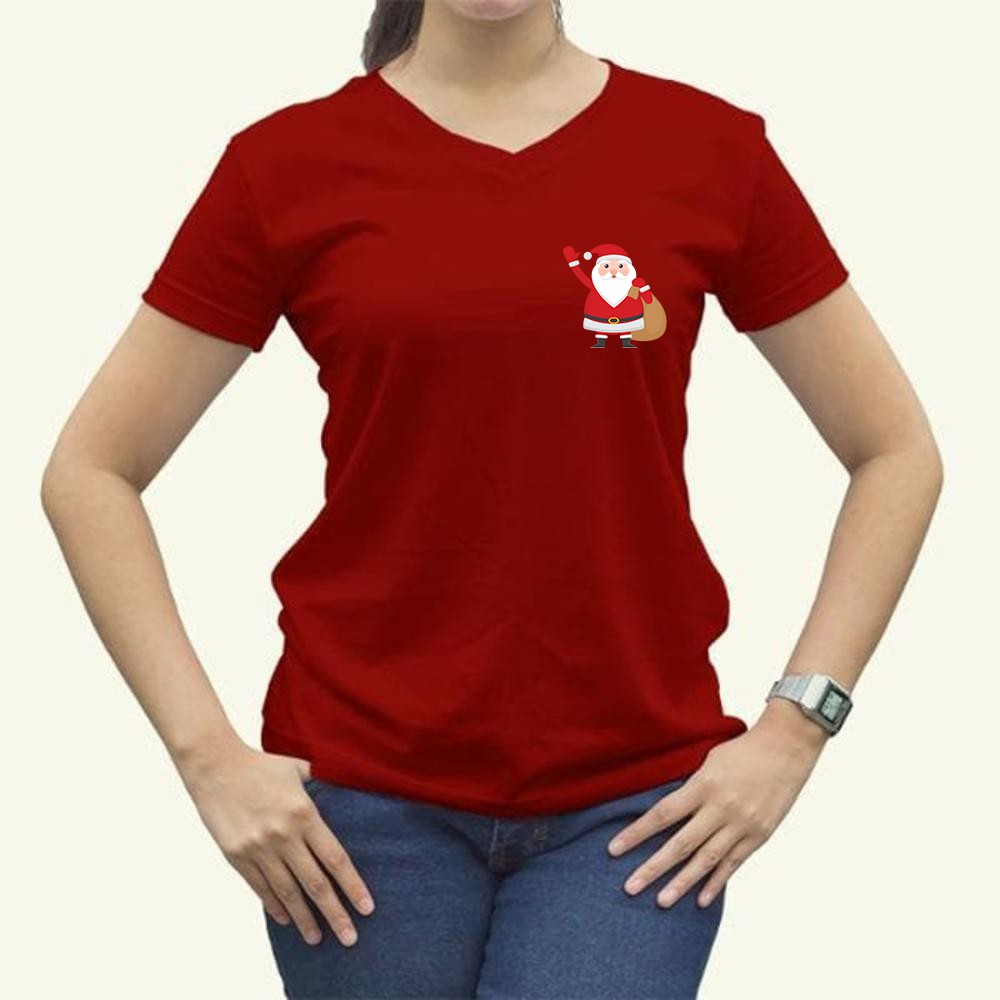 kaos wanita natal / kaos natal / santa claus