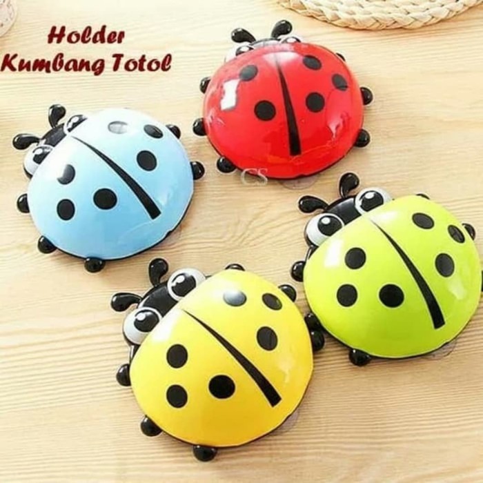 Tempat Sikat Gigi Kumbang Lady Bug Organizer Odol Tooth Brush Holder