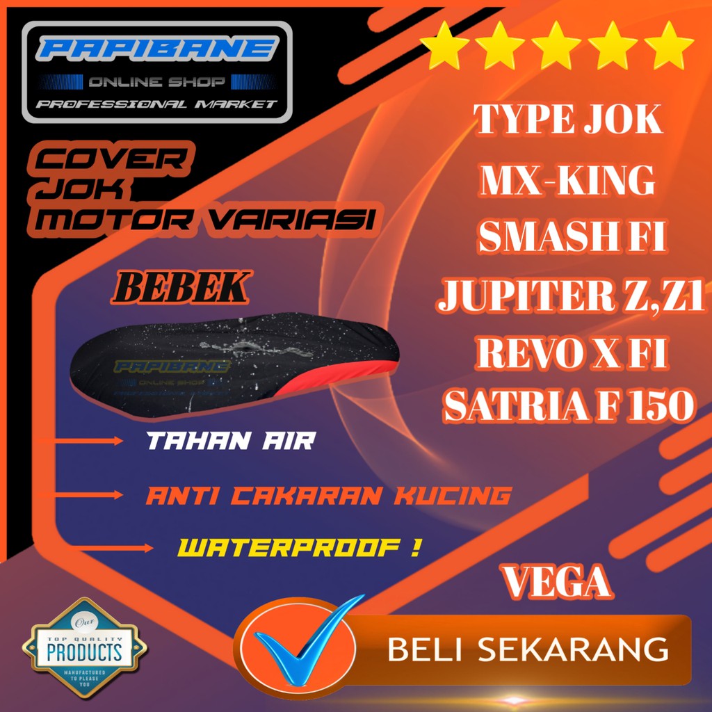 Cover Jok Motor/ Sarung Jok  MX-KING, SMASH, JUPITER Z/Z1, REVO X, SATRIA FU, VEGA R/ZR.