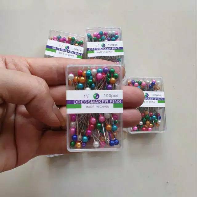 LUCKY FASHION Jarum Pentul Hijab Stainless PerBOX - Jarum Pentol Jilbab Isi 100pcs