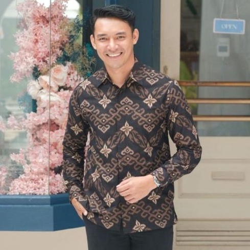 Kemeja Batik Pria Modern Lengan Panjang Casual Modis Slim Fit Trendy Masa Kini OL 162