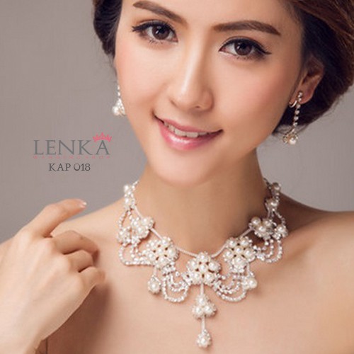 [STOK TERBATAS] BRIDAL SET KALUNG ANTING WANITA AKSESORIS PESTA KAP018