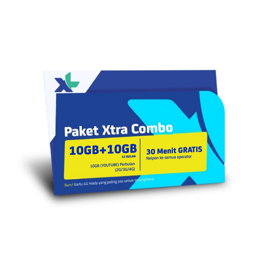 Kartu Perdana & Paket XL Xtra Combo 10GB + 10GB 12 bulan