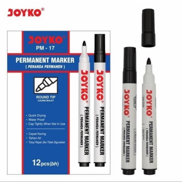 spidol permanent joyko lusinan isi 12 pcs ( per lusin ) perlusin spidol permanent