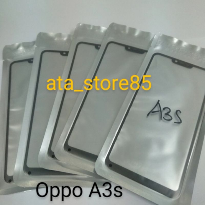 Kaca Depan Oppo A3s | A 3s Kaca LCD TS TC Touchscreen Glass LCD+Lem Plus Oca Kering Original