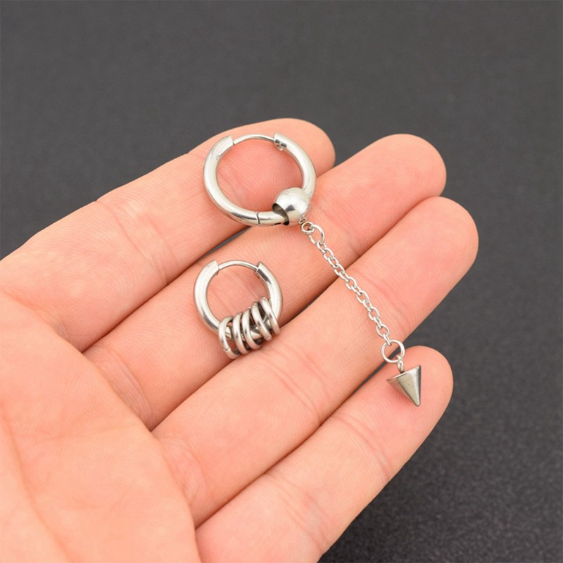Fancyqube Anting Hoop Rantai Bahan Stainless Steel 2021 Gaya Punk Goth Hip Hop Untuk Pria Dan Wanita