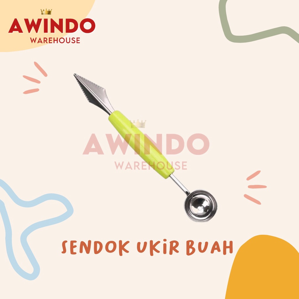 SENDOK UKIR BUAH - Alat Sendok Scoop Pengupas Buah Semangka Melon Naga