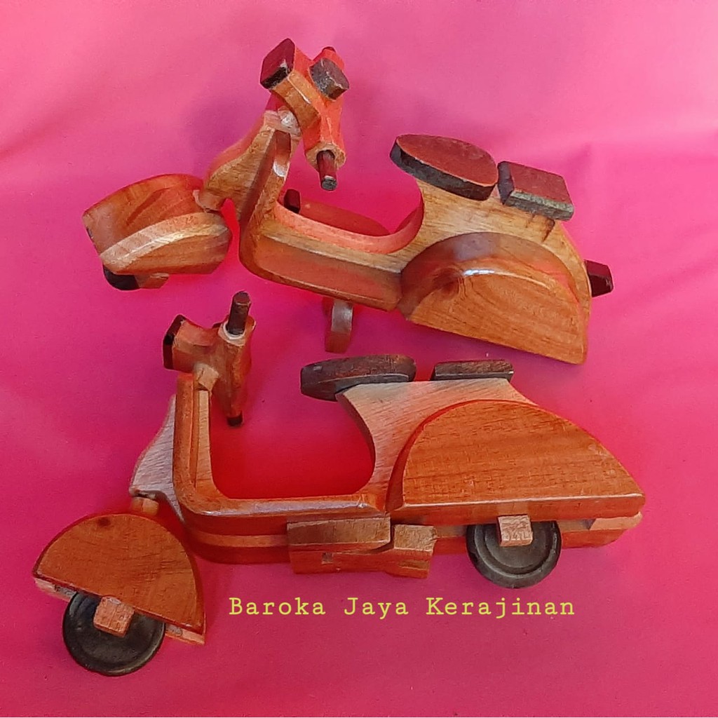 Termurah Pajangan Miniatur Vespa Kayu Besar