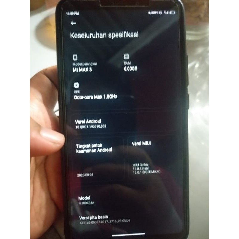 Xiomi mi max 3 ram 6/128 Black