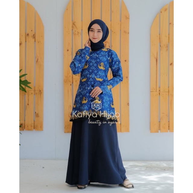 GAMIS KORPRI MOTIF TERBARU 2022 / SERAGAM GURU FORMAL / GAMIS BATIK MODEL STELAN KAFIYA HIJAB