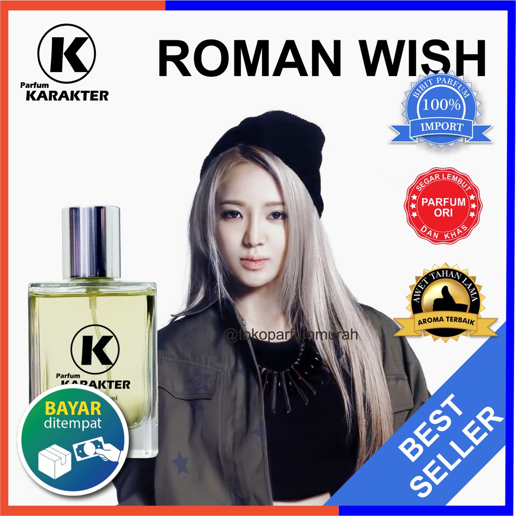 Parfum Cewek Roman Wish Wangi Tahan Lama | Parfum Bibit Murah Berkualitas | Uk 50ml | Bisa Cod | Terlaris