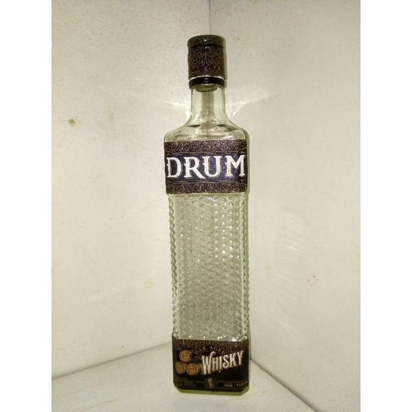 botol bekas miras drum whisky untuk pajangan atau hiasan dinding