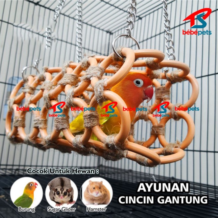 AYUNAN CINCIN MAINAN BURUNG LOVEBIRD FALK SUGAR GLIDER HAMSTER