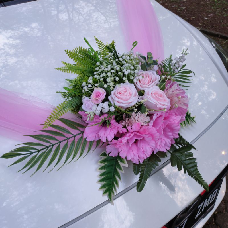 Bunga mobil pengantin murah premium pernikahan wedding car