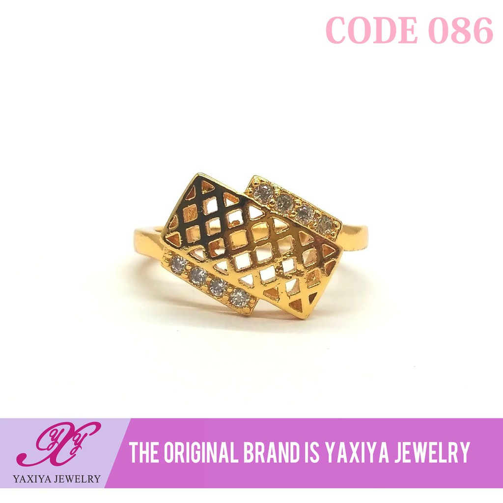 

Cincin Emas Wanita Permata Perhiasan Lapis Emas 18K Yaxiya Jewelry 086