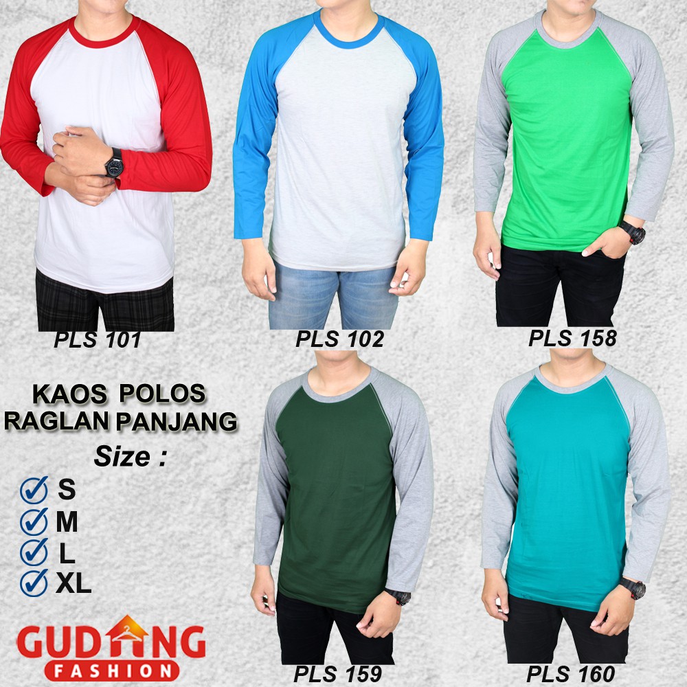 Kaos Raglan Panjang Pria Simple Keren - PLS (COMB)