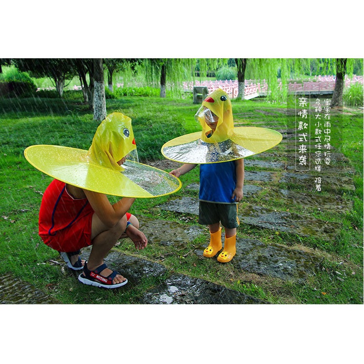 Satu7an HW-152 Jas Hujan Ufo Anak Portable Topi Payung Ufo Praktis Raincoat Children PVC