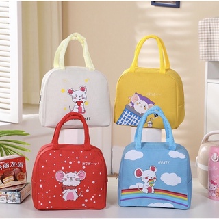 ❤ RATU ❤ Tas Bekal Makanan Lunch Bag Cooler Aluminium Foil Motif Salur Dewasa Anak Karakter