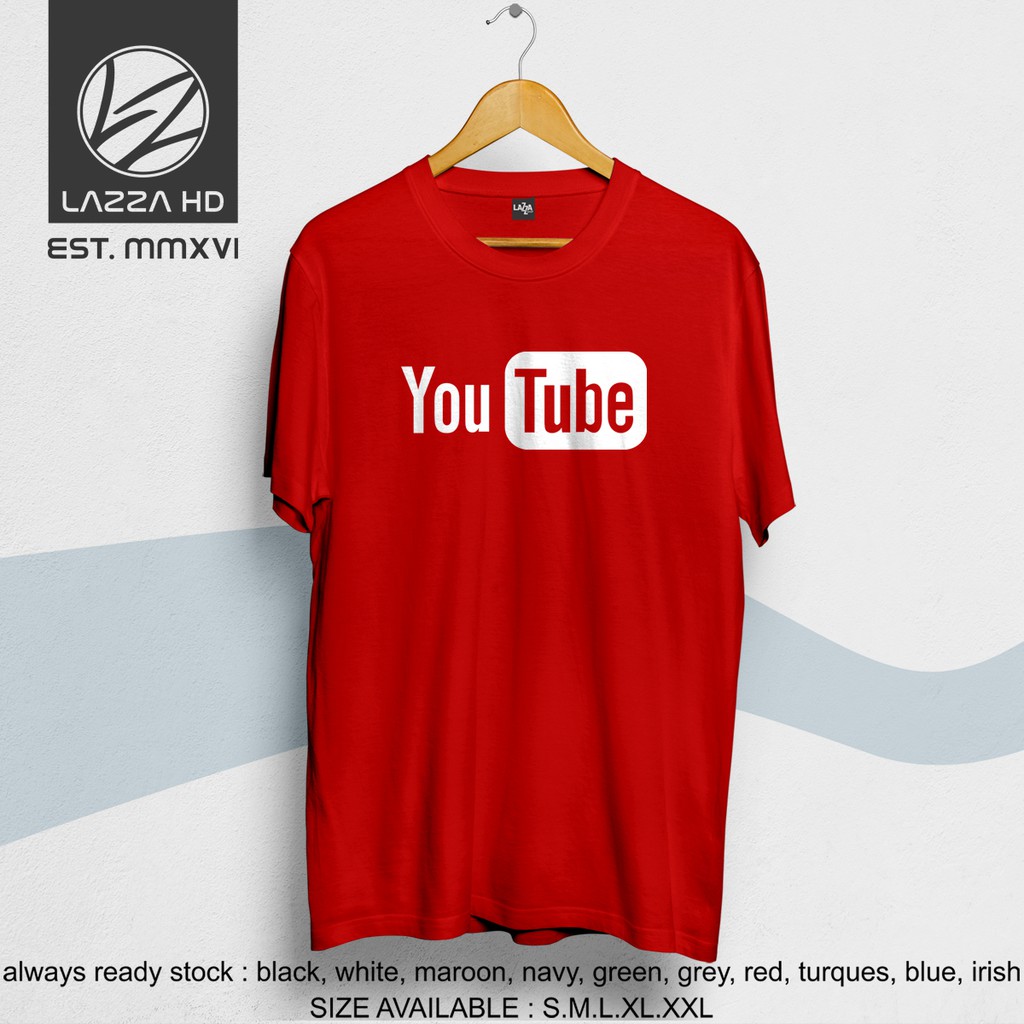 Kaos / Baju / T-shirt Youtube Logo Elegant Kualitas Distro Murah Keren