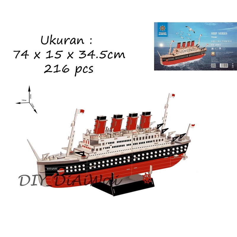 DIY_Diaiwai - Puzzle kayu mainan / mainan puzzle / mainan edukasi / puzzle 3d - Titanic