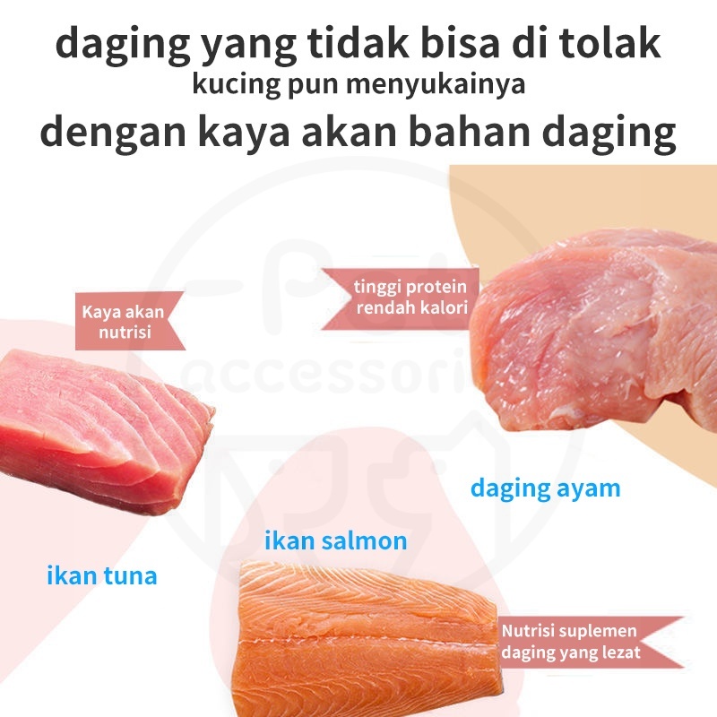 snack hewan peliharaan cat strip 16g/strip kuing kecil dan kucing besar snack pengemukan kucing pelengkapa hewan peliharaan Image 3