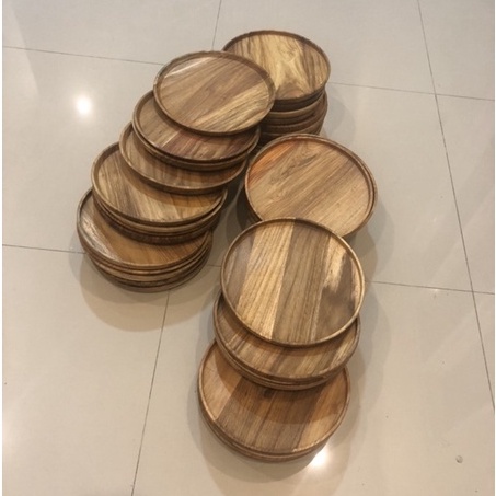 Piring Nampan 25cm Baki Kayu Jati Wooden Tray Kayu Jati