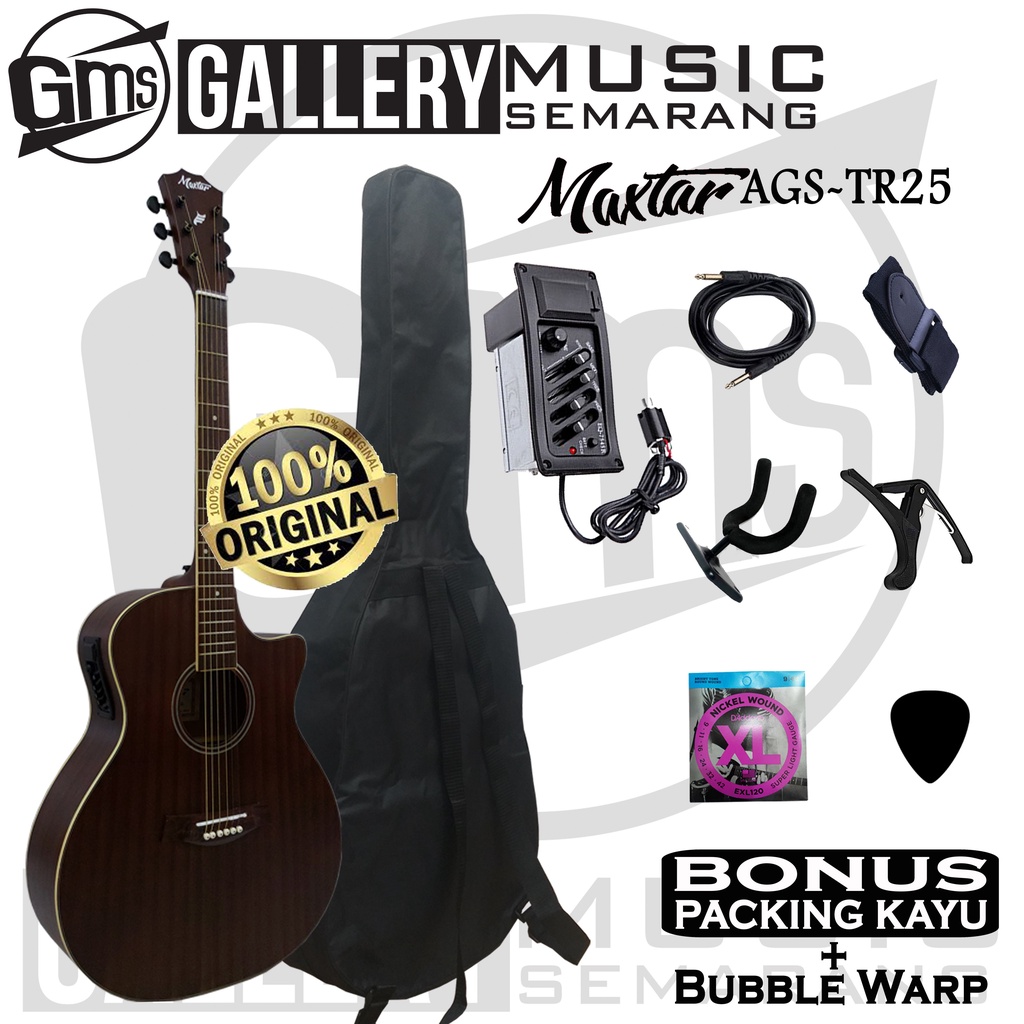 ORIGINAL!!! Gitar Akustik Elektrik Maxtar AGS-TR25 Gitar Akustik Original Preamp Equalizer 7545R