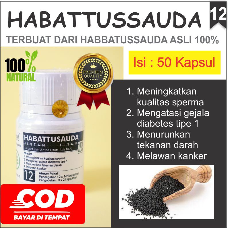 

Jintan Hitam kapsul Habatusauda Jinten Habbatussauda Obat Herbal organik