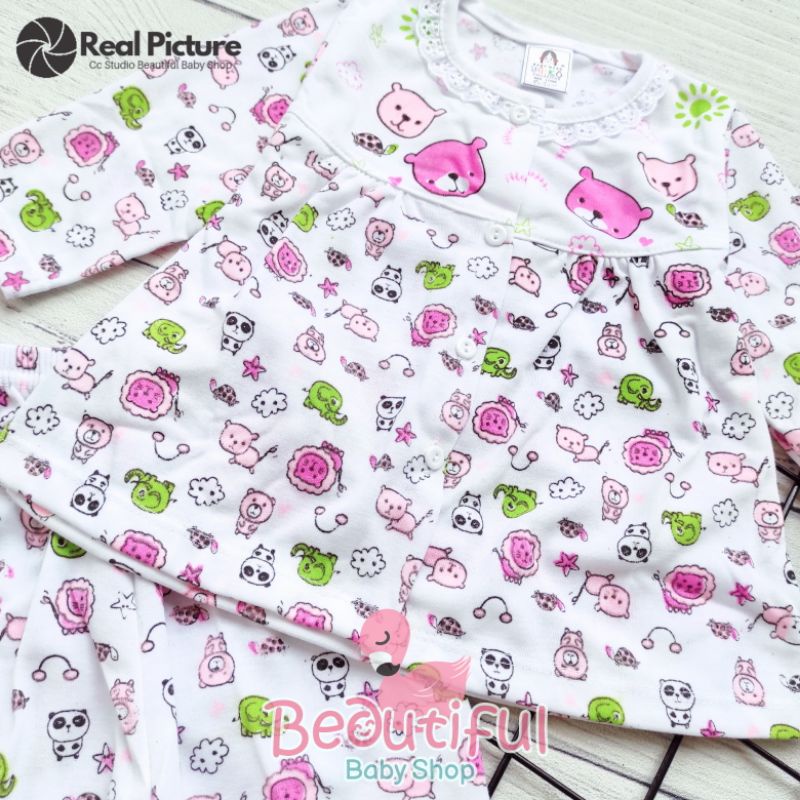 Setelan Baju Bayi Panjang Motif Panda / Setelan Piyama Bayi Perempuan / Baju Bayi Merk Yeiko / Baju Bayi Perempuan / Baby.ou_
