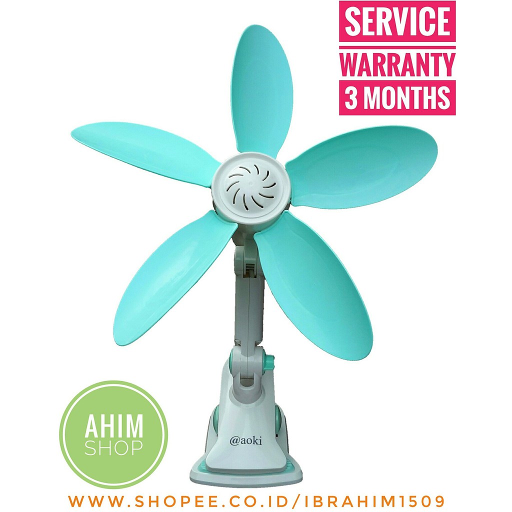 Aoki AF-3301 Kipas Angin Pintar 5 Baling 3in1 Duduk, Jepit, Dinding – SMART CLIP FAN
