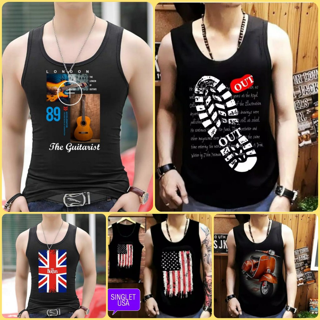 Asgard777 - SINGLET MOTIF / kaos cowok / kaos singlet / kaos dalem