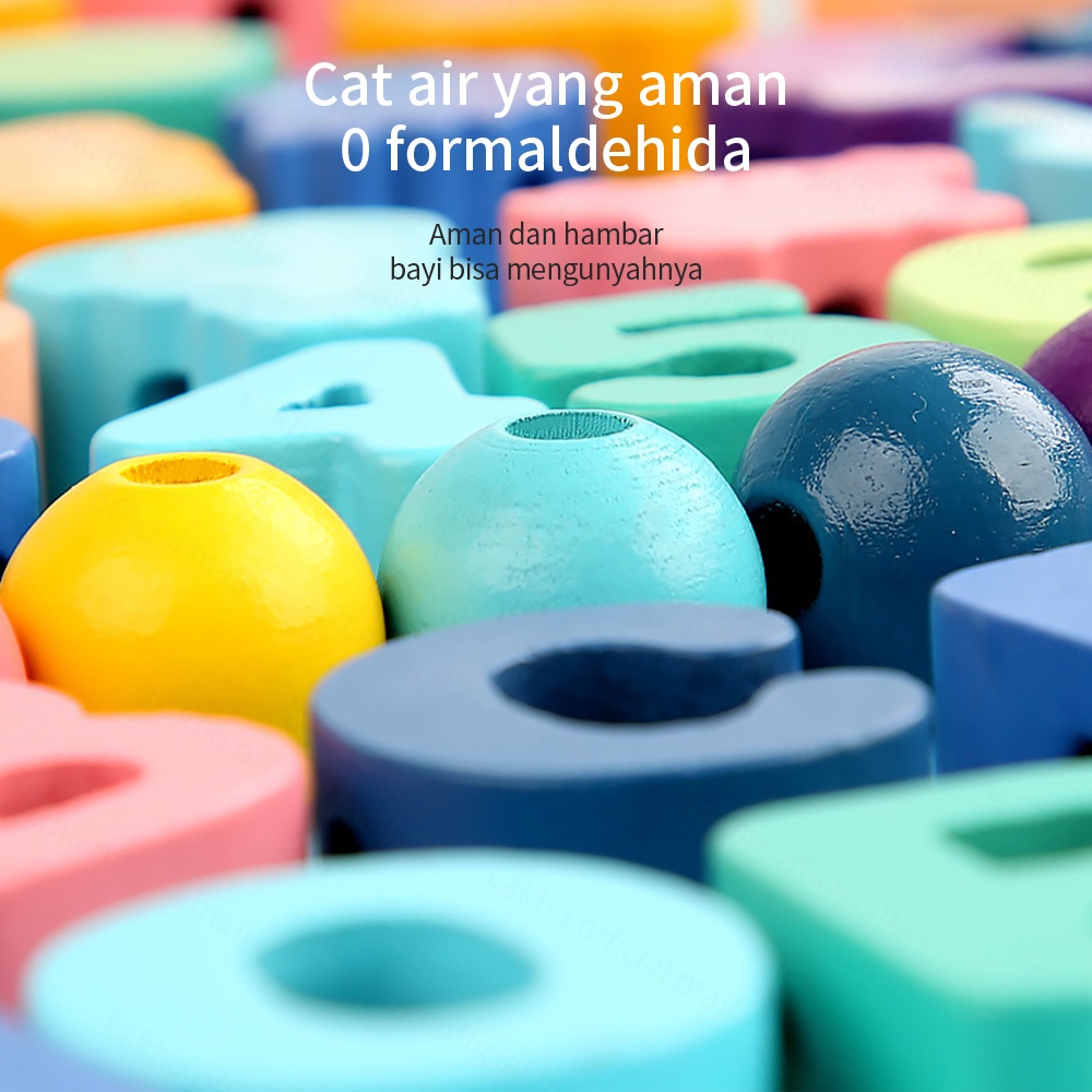 JCHO mainan kayu edukasi anak 3D wooden toys mainan blok kayu balok kayu mainan anak