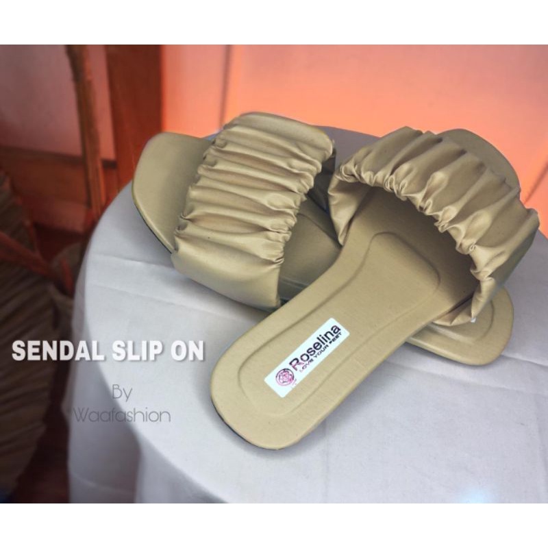 Sandal Wanita Terbaru Slip sandal slip on sandal wanita terbaru murah kekinian Sandal Teplek Wanita-4