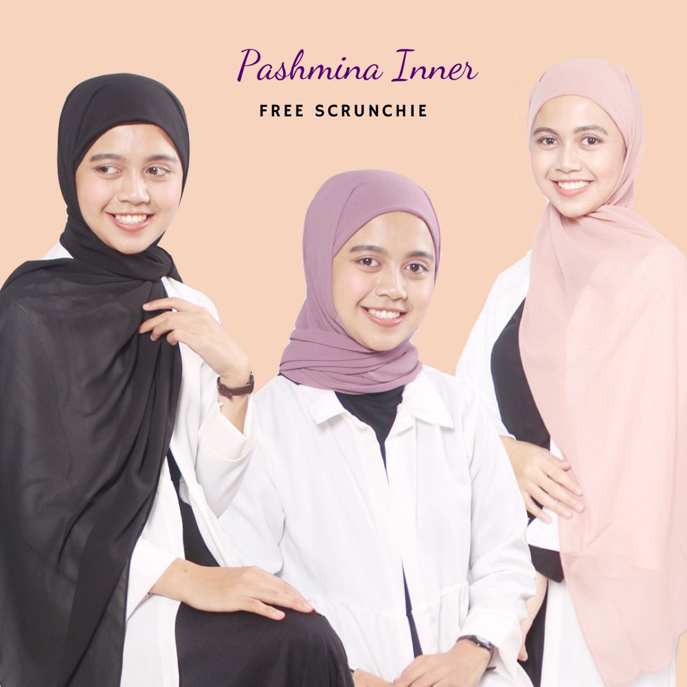 PASMINA INNER 2IN1 CERUTY BABYDOLL PREMIUM / PASHMINA INNER 2IN1 BISA BOLAK BALIK / PASHMINA INSTAN