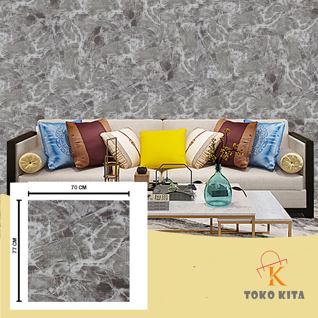 Wallpaper 3D Foam Motif Batu Bata Mural / Corak , Polos, Anak 70X77 Wall Sticker Interior Tebal 3mm-Bata 0319